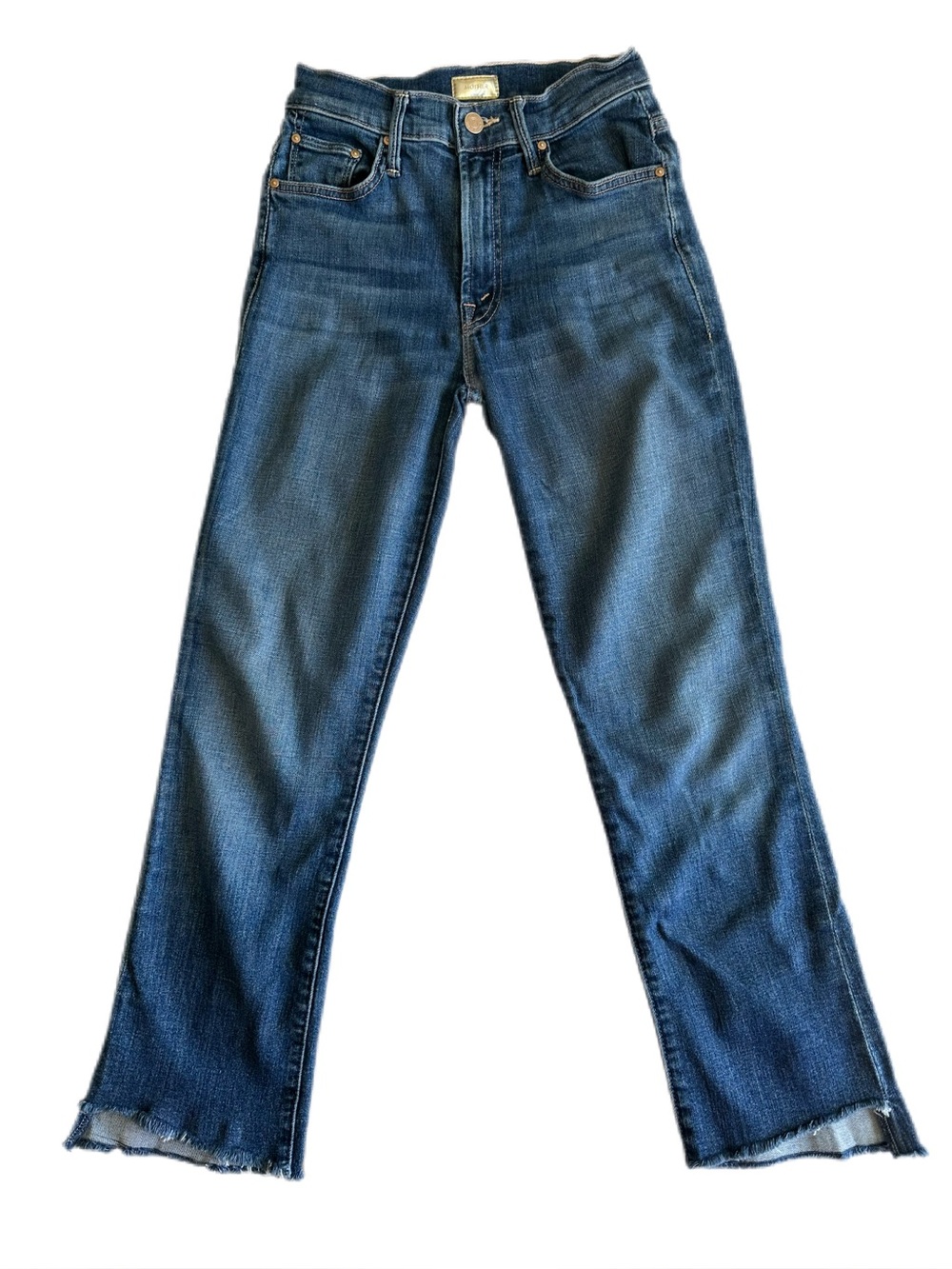 MOTHER The Insider Crop Step Fray Girl Crush Jeans Size 25